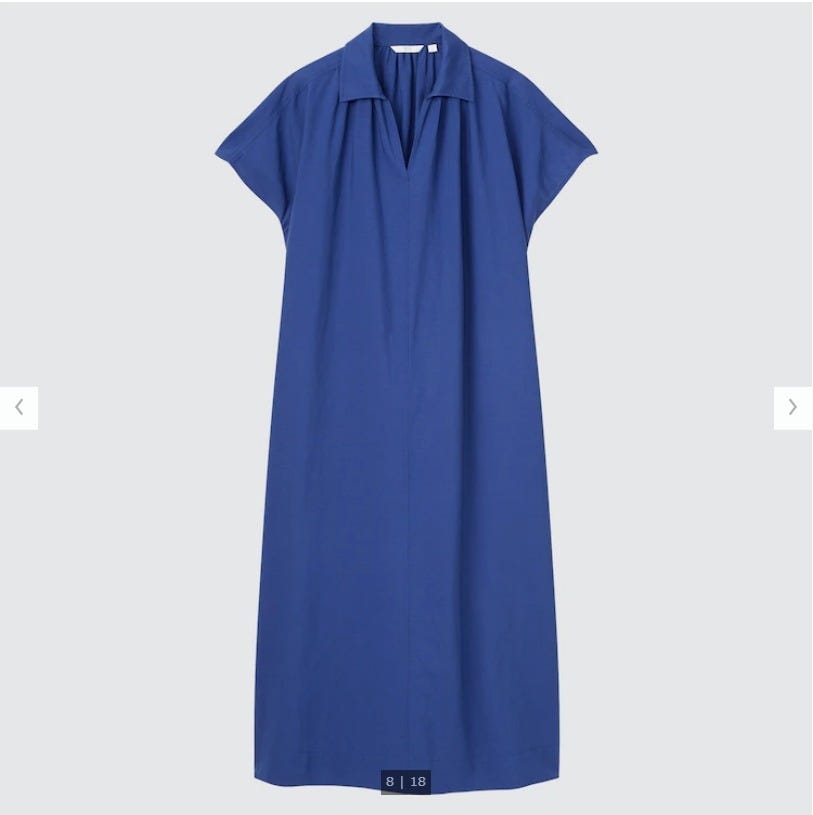 ユニクロ　uniqlo　レディース　アイテム　おすすめ　オススメ　トレンド　人気　コスパ　使える　おしゃれ　お洒落　オシャレ　2022　夏　ワンピース　人気　人気ワンピース　リネンブレンドカフタンワンピース　ブルー　カフタンワンピース