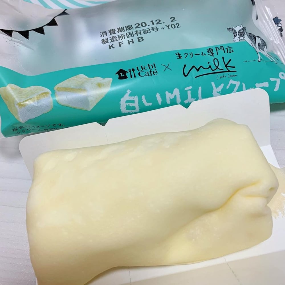 ローソンの白いMILKクレープの写真
