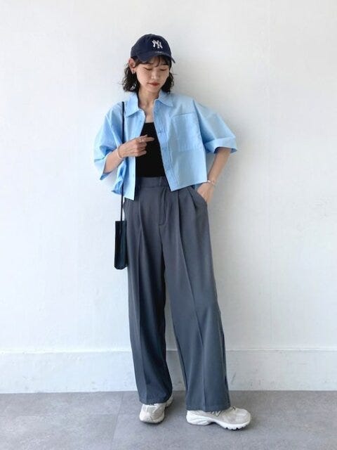 パンツ　コーデ　夏
