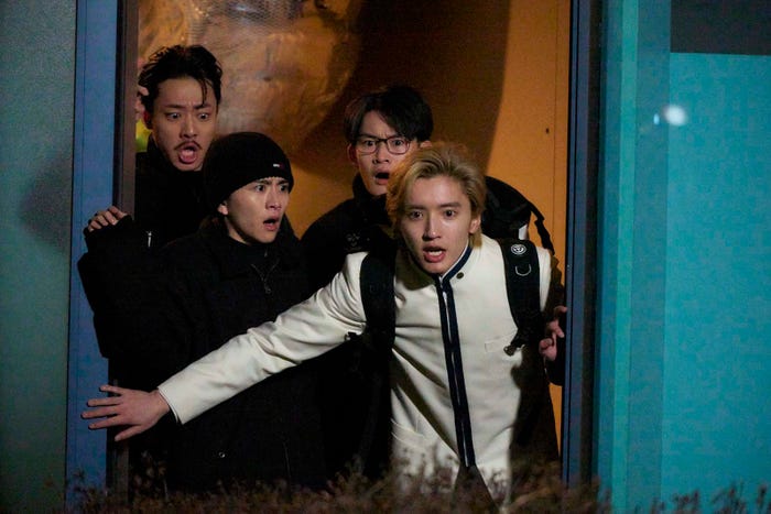 (左から)井上祐貴、板垣李光人、山時聡真、道枝駿佑「マルス-ゼロの革命-」第7話より(C)テレビ朝日