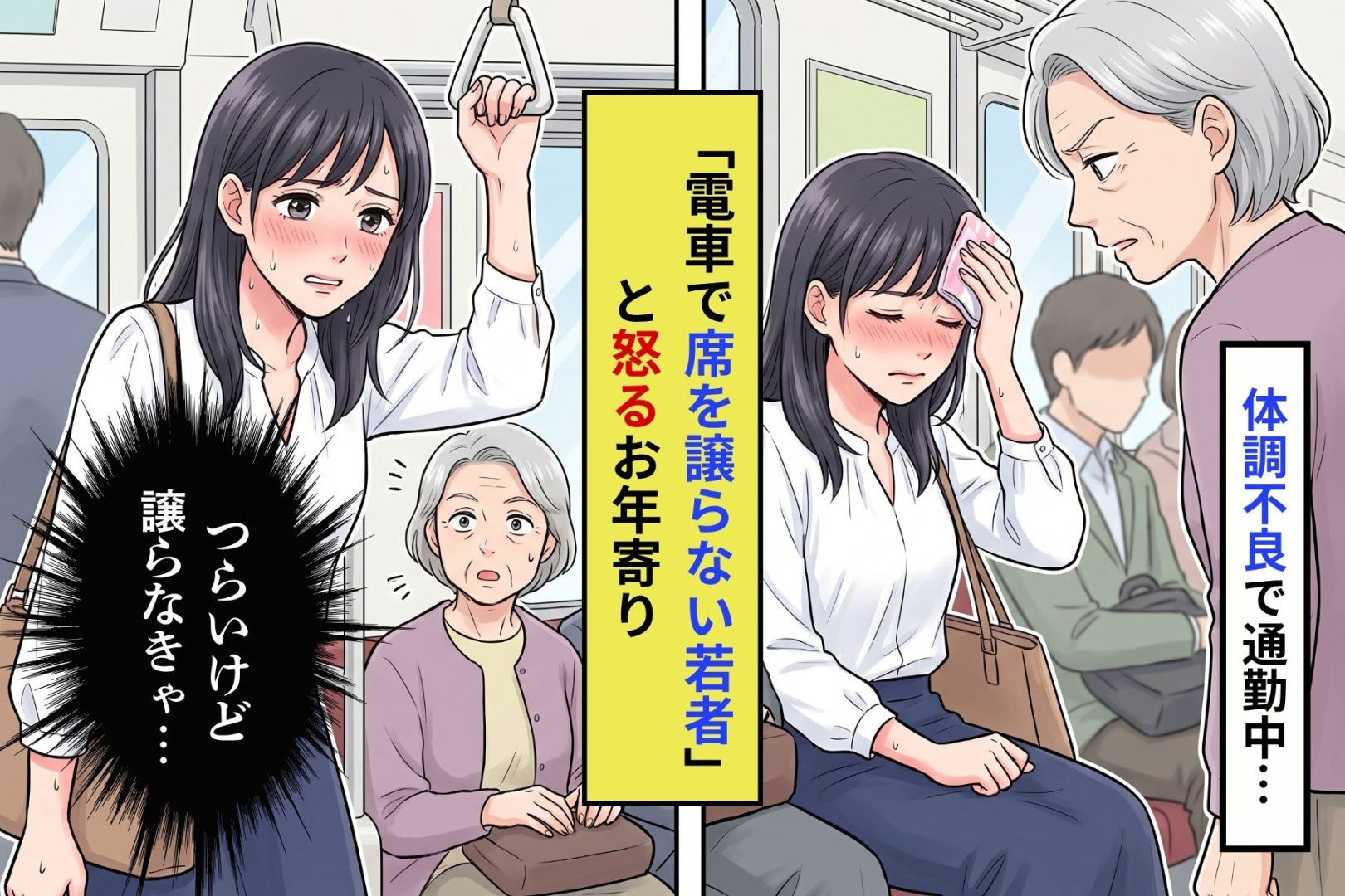 「最近の若い子は席も譲れない」と言われた朝、本当は熱があった私が立ち上がった話