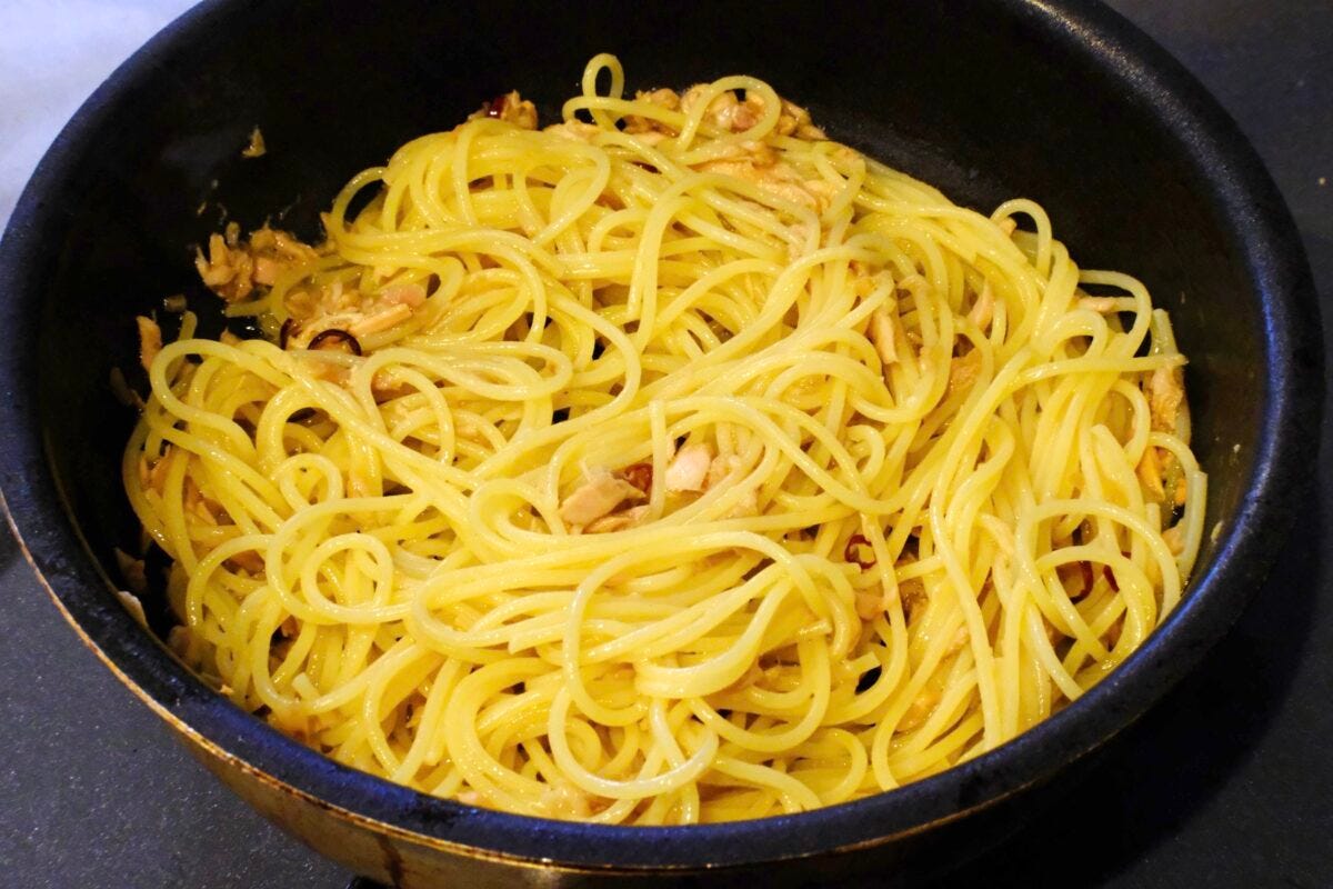 ツナの和風ペペロンチーノ