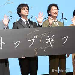 （左から）菅生新樹、安藤政信、唐沢寿明、石井杏奈 （C）モデルプレス