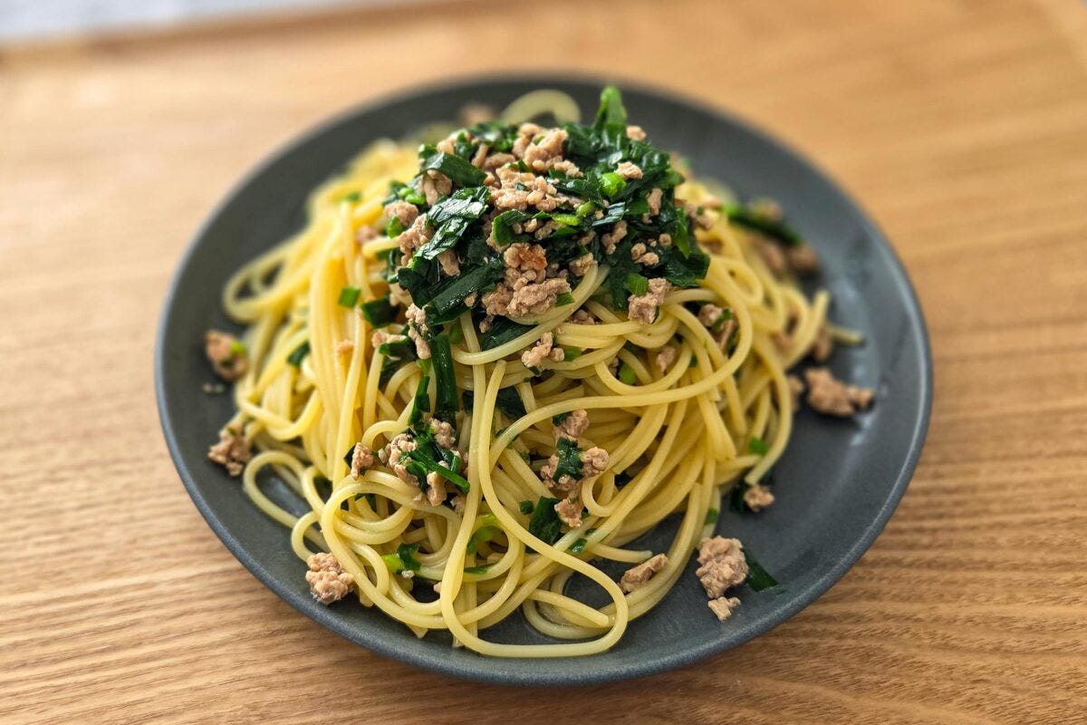 ニラのミートソース