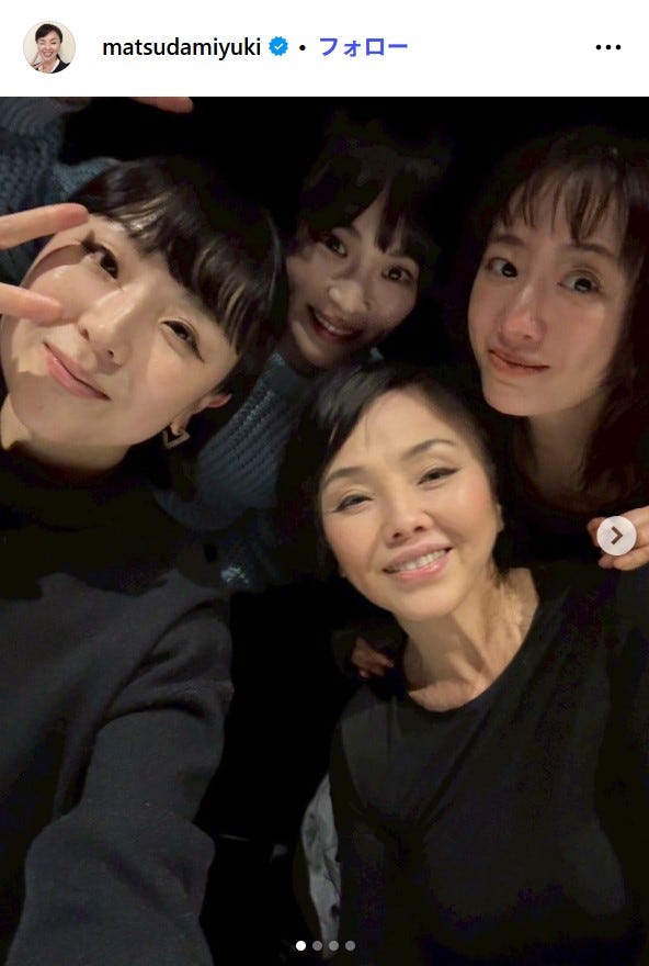 (左上から時計回りに)松田ゆう姫、清川あさみ、松本まりか、松田美由紀/松田美由紀公式Instagramより