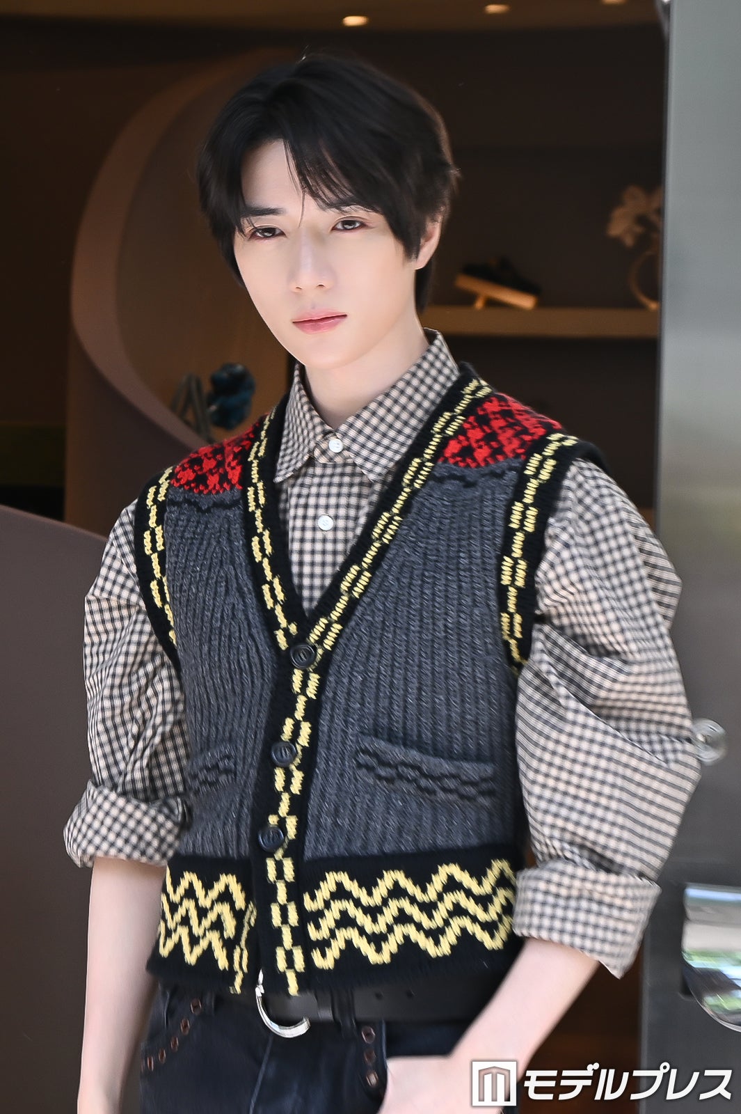 店前でフォトコールに応じたBEOMGYU（ボムギュ）（C）モデルプレス
