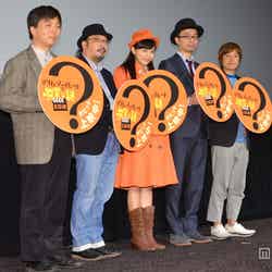（左から）鶴田法男監督、中村義洋監督、川口春奈、加藤隆生氏、上田大樹監督
