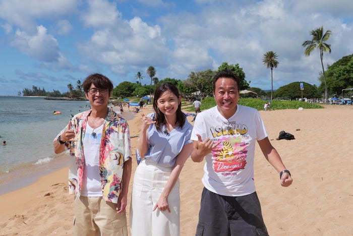 大竹一樹、田中瞳アナウンサー、三村マサカズ(C)テレビ東京