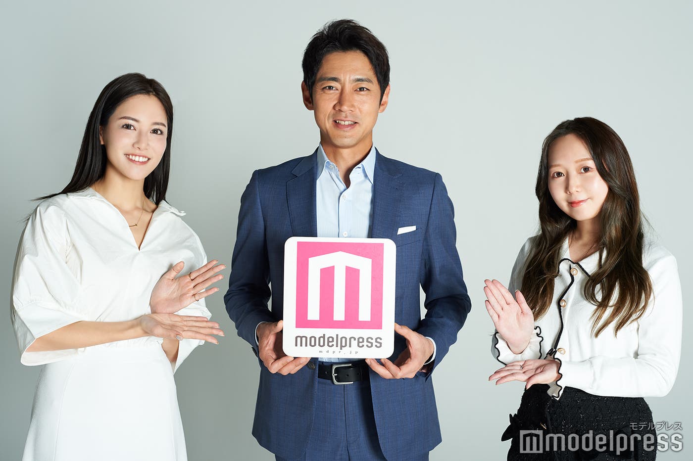 (左から)石井里奈、小泉孝太郎、泉侑里(C)モデルプレス