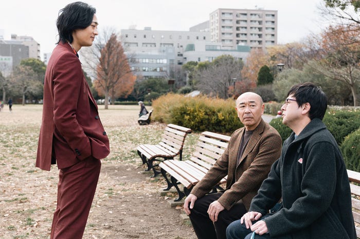 竜星涼、高橋克実、鈴木浩介「スタンドUPスタート」第5話より(C)フジテレビ