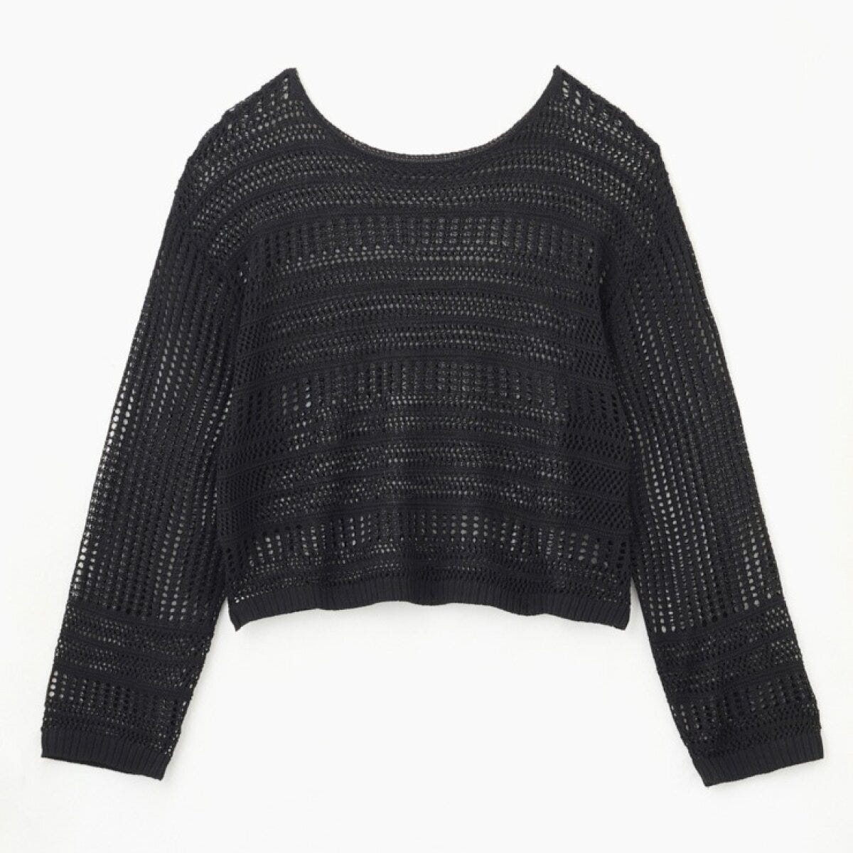 しまむらのメッシュ編みニットプルオーバー（田中里奈）