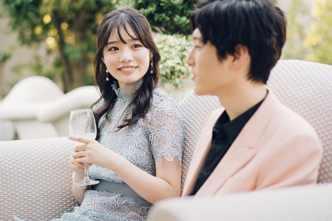 高鶴桃羽、高橋璃央「オオカミちゃんとオオカミくんには騙されない」第1話（C）AbemaTV, Inc.