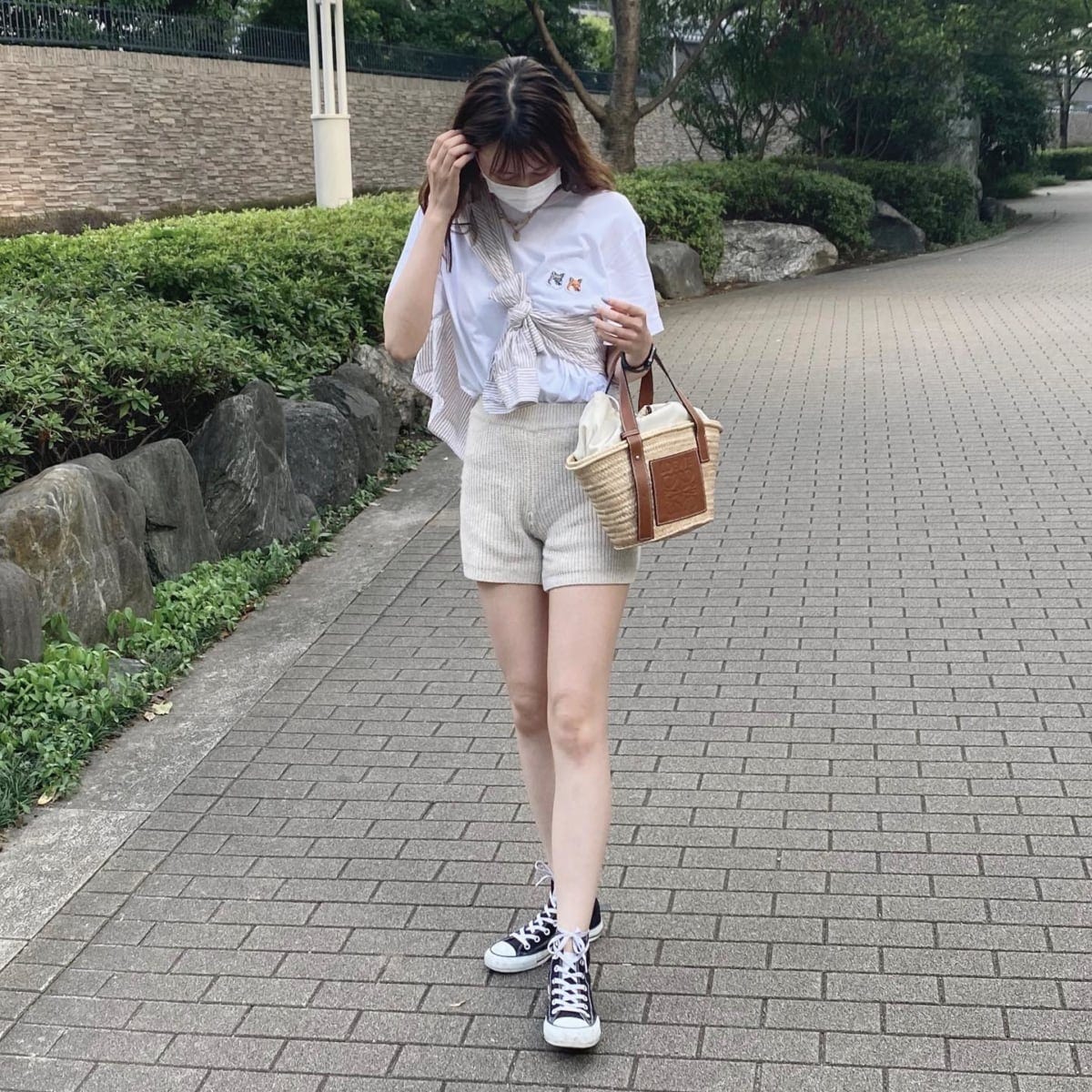 ワンピースでシンプルコーデ