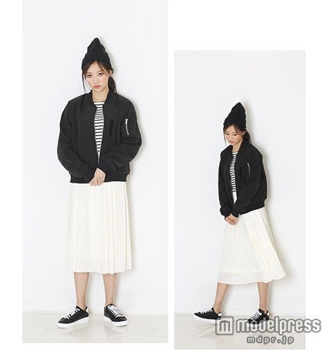 定番ロング白プリーツスカート　画像提供：「ACO DESIGN」5,300円（税込）