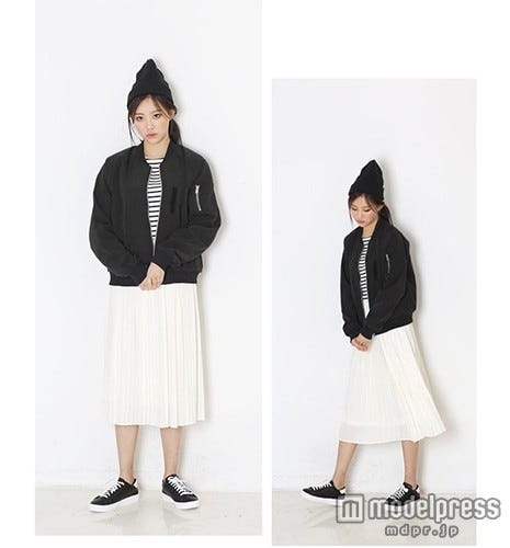 定番ロング白プリーツスカート 画像提供:「ACO DESIGN」5,300円(税込)