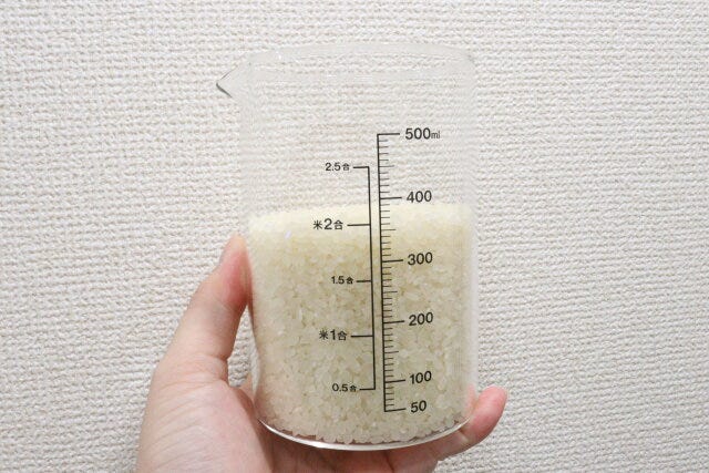 耐熱計量ガラスコップ（お米兼用、500mL）　目盛り