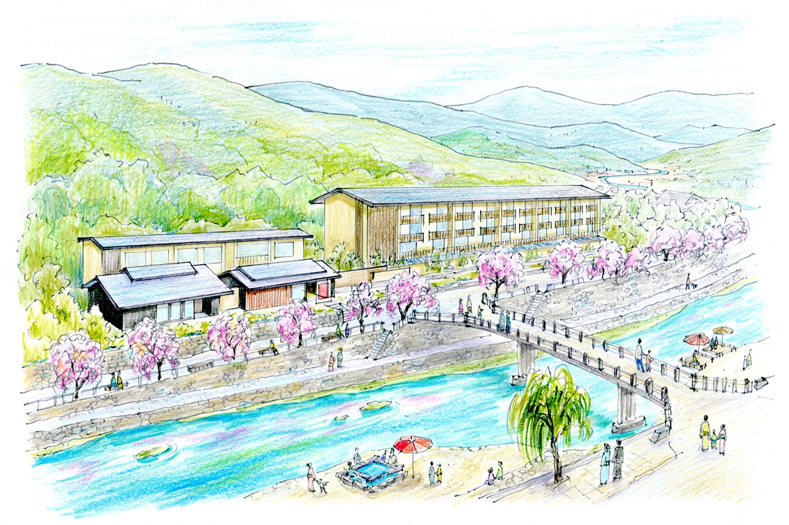 【界 長門】施設メインイメージ（俯瞰図）／画像提供：星野リゾート