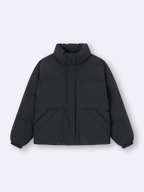 ウォームパデッドスタンドブルゾン 2025gu黒女性冬ウォームパデッドスタンドブルゾン