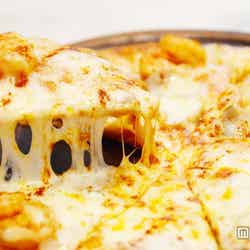 しっかりチーズに焼き目のついたピザ