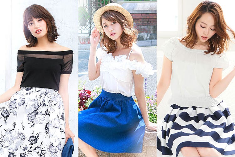 男性ウケ抜群 オフショルトップス で夏のおフェロコーデに モデルプレス 男性ウケ抜群 オフショルトップス で夏のおフェロコーデに モデルプレス