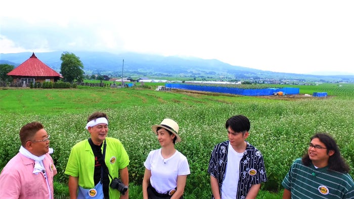 伊達みきお、富澤たけし、草刈民代、間宮祥太朗、中岡創一(C)テレビ朝日