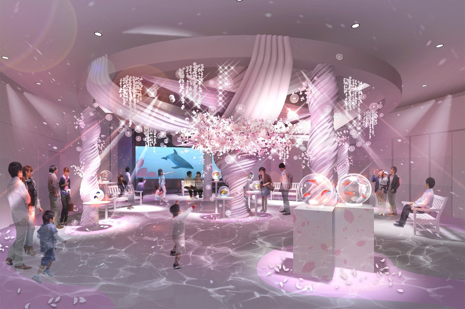 お花見リウム ～海中の桜たち～