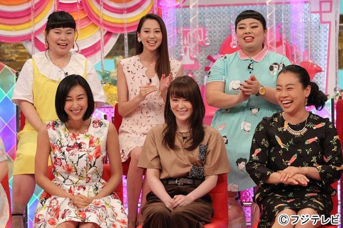 (左上から時計回りに)近藤くみこ(ニッチェ)、河北麻友子、渡辺直美、いとうあさこ、貫地谷しほり、浅田舞(C)フジテレビ