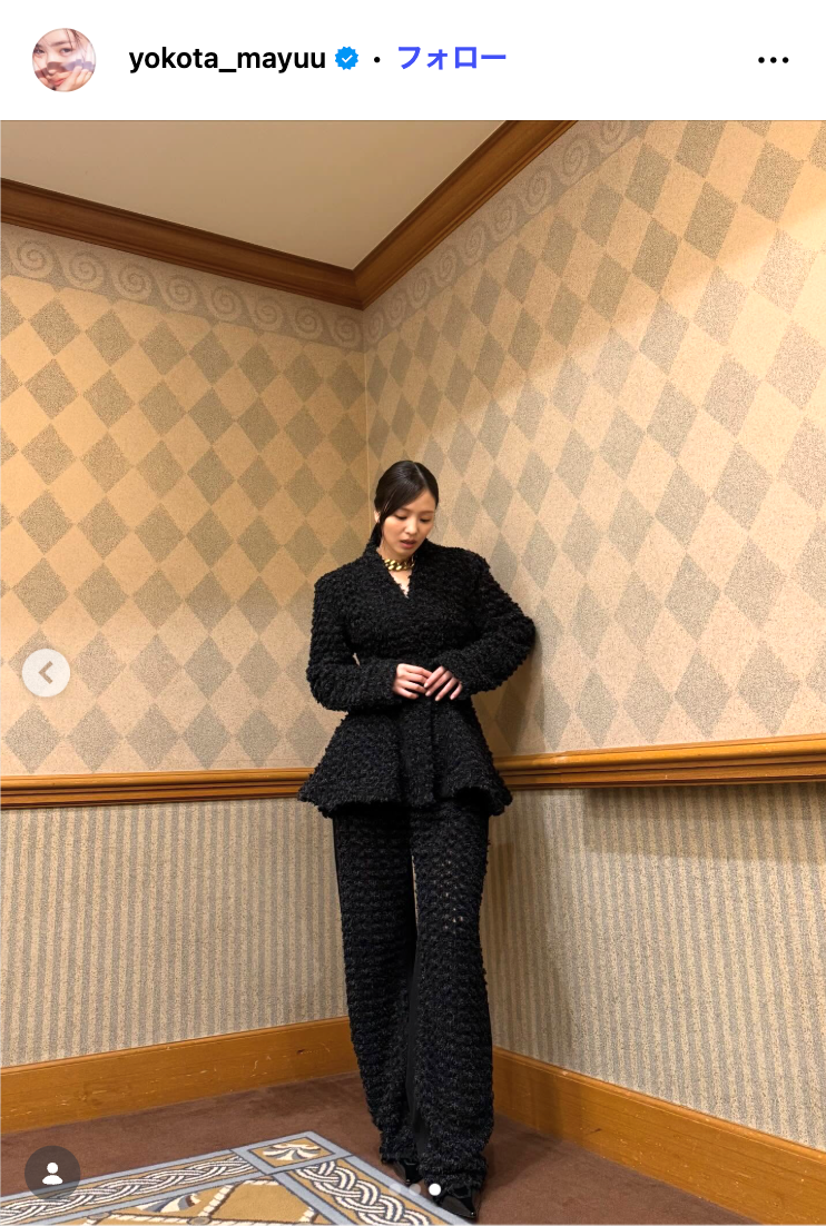 横田真悠Instagramより