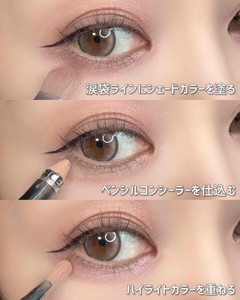 涙袋がうまくいくアイシャドウ塗り方MAP