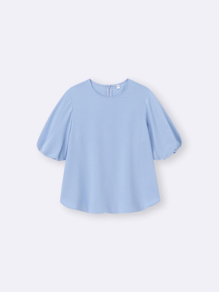 2026gu春大人女性おすすめバブルスリーブブラウス
