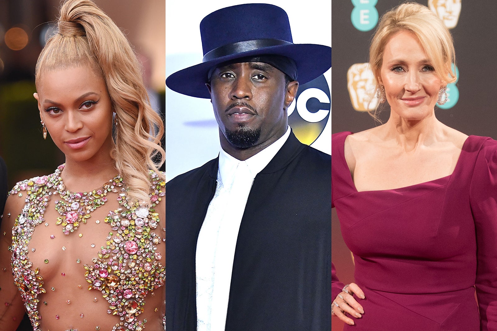 （左から）ビヨンセ、ショーン・コムズ、J・K・ローリング／photo：Getty Images