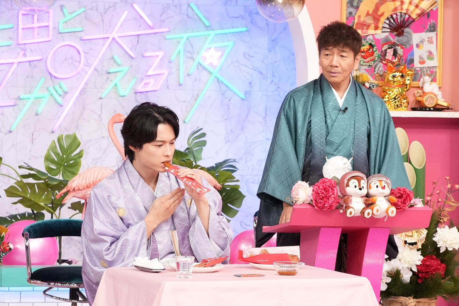 松村北斗、上田晋也（C）日本テレビ