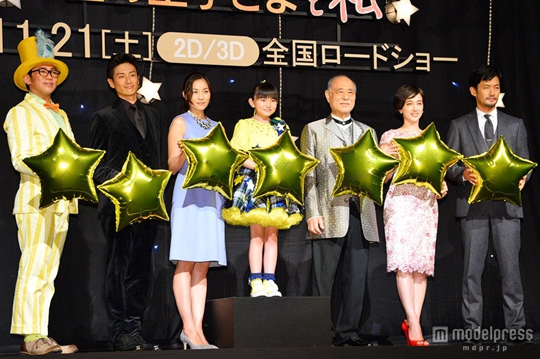 （左から）ビビる大木、伊勢谷友介、瀬戸朝香、鈴木梨央、津川雅彦、滝川クリステル、竹野内豊