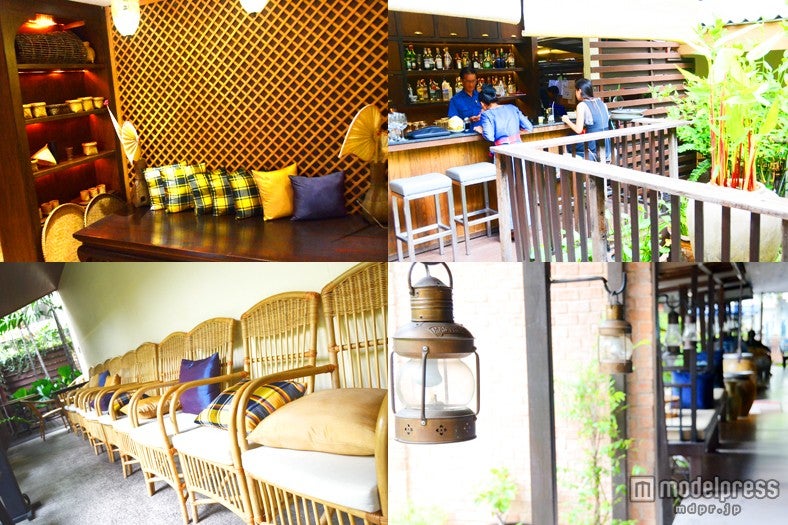 オープンエアのバーカウンターはディナーにぴったり