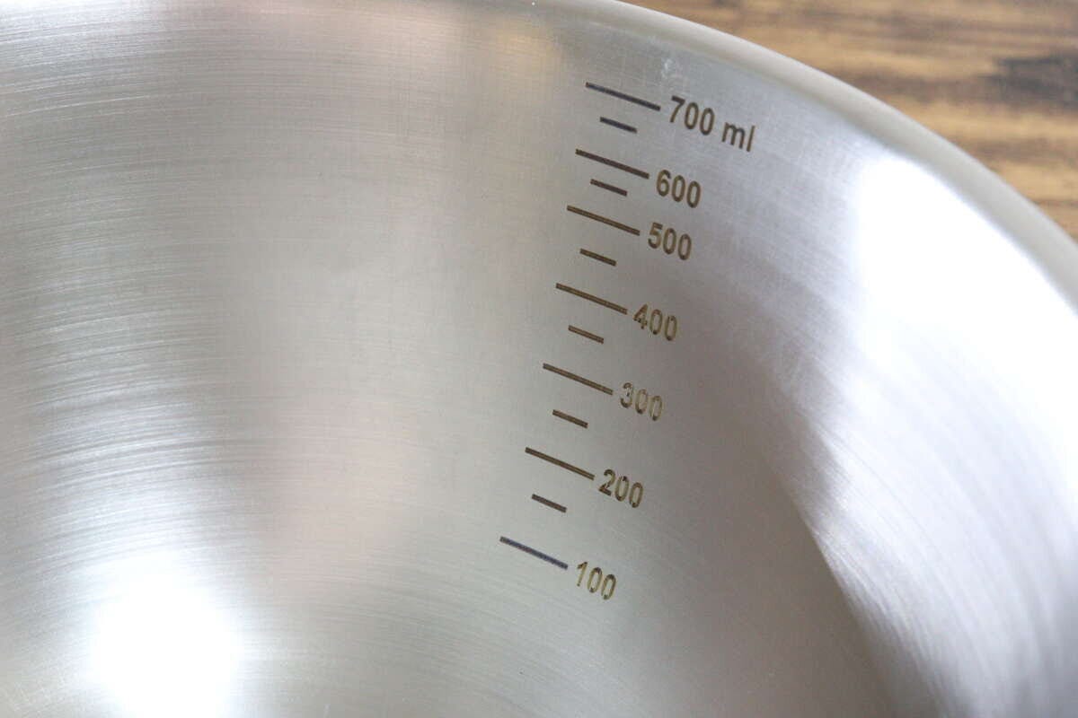 ダイソー ステンレスボウル ダイソーのステンレスボウルの目盛り