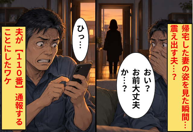 帰宅した“妻の姿”を見た瞬間…震え出す夫「おい？お前大丈夫か…？」⇒夫が【110番】通報することにしたワケ