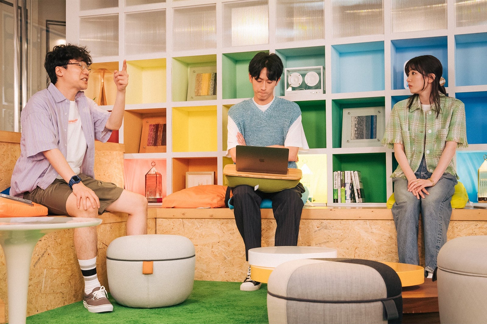 前原滉、杉野遥亮、永野芽郁／「ユニコーンに乗って」第1話より（C）TBS／撮影：加藤春日