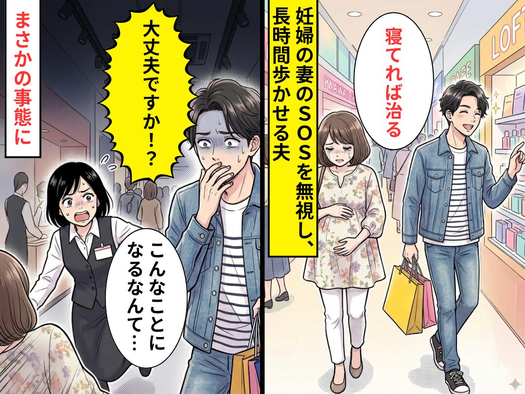 妊婦の妻のSOSを無視し…長時間歩かせる夫！？しかし⇒「大丈夫ですか！？」まさかの事態に夫「こんなことになるなんて…」