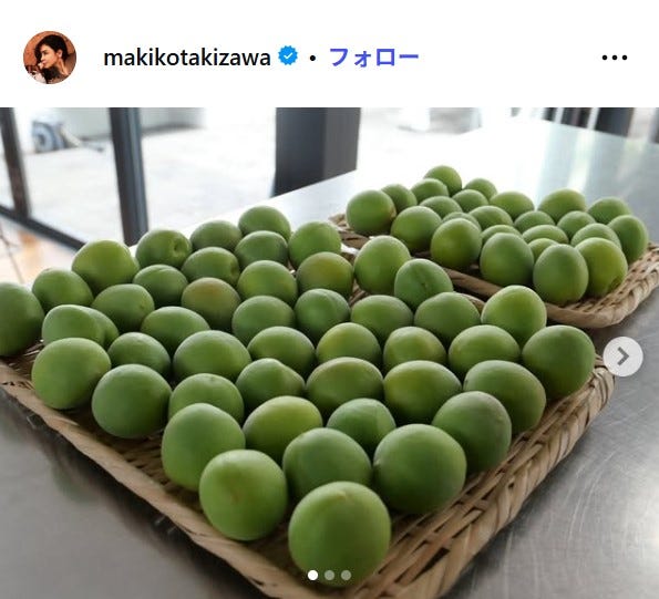 滝沢眞規子Instagramより