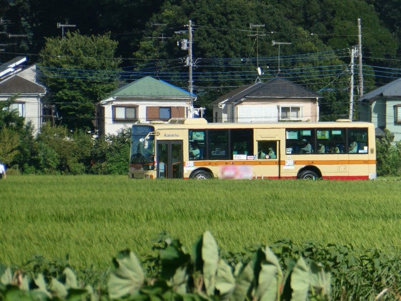 小田急線 相武台前駅とひまわりまつり会場を結ぶ直行臨時バス（2022年8月撮影）