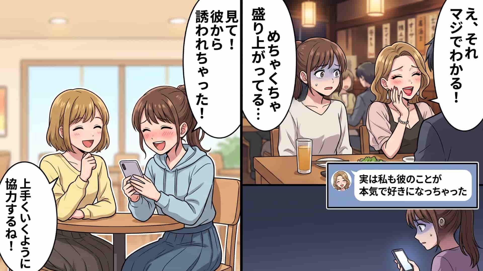 【まさかの展開】「本気で狙いたいから応援してほしい」好きな人との食事♡ 恋愛相談していた親友を連れて行くと、【最悪の事態】に...！？