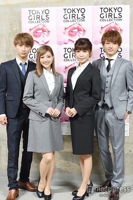 AAA(左より)與真司郎、伊藤千晃、宇野実彩子、西島隆弘