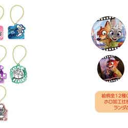 アクリルキーホルダー(ランダム10種)税込770円、ビッグ缶バッジ(ランダム12種)税込880円(C)Disney