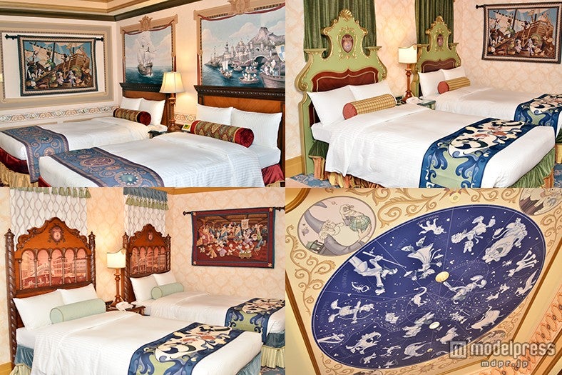 （左下から時計回り）「ヴェネツィア・サイド」、「カピターノ・ミッキー・スーペリアルーム」、「ポルト・パラディーゾ・サイド」