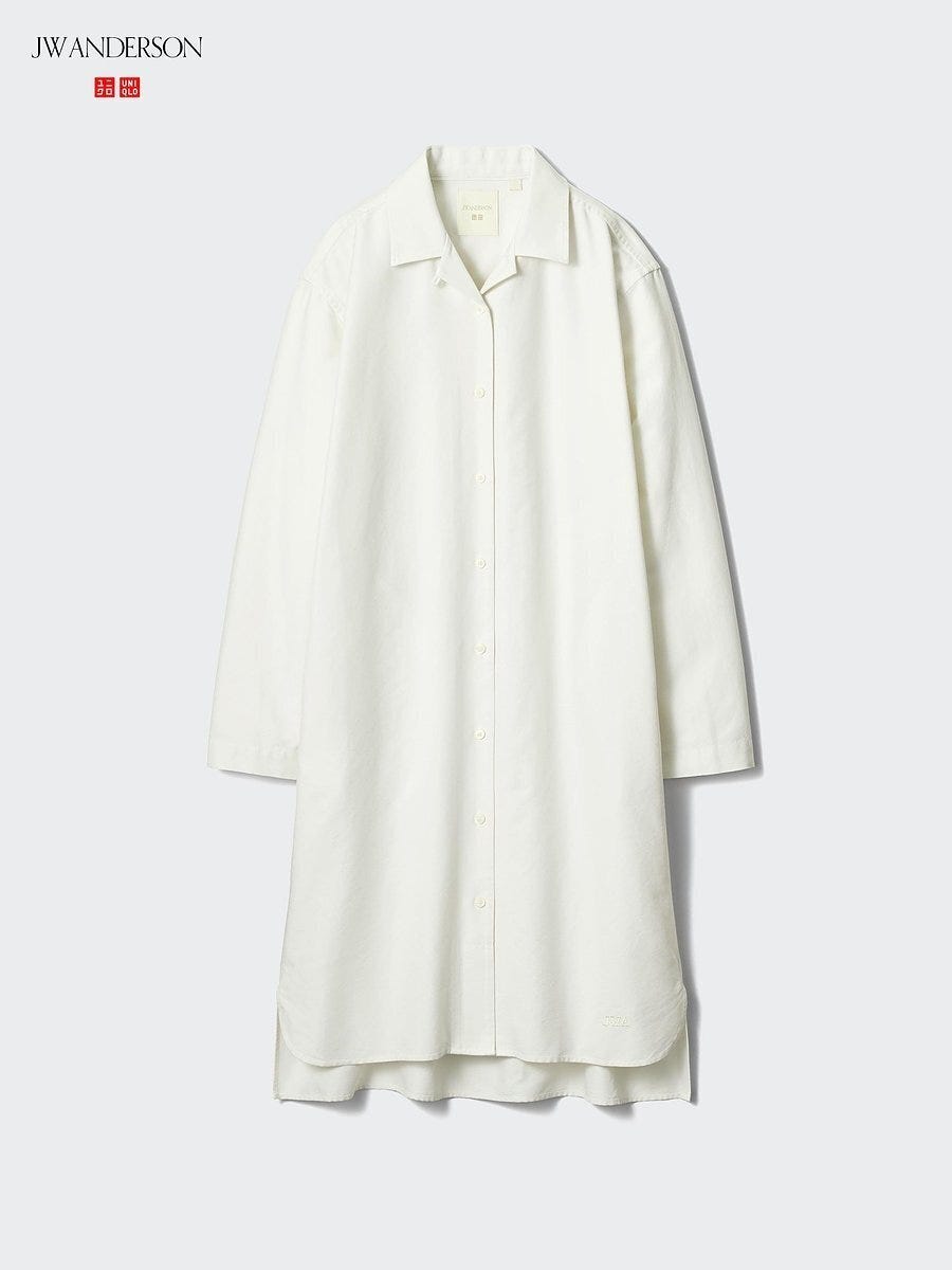 ユニクロ オープンカラーオックスフォードシャツワンピース ユニクロのオープンカラーオックスフォードシャツワンピース