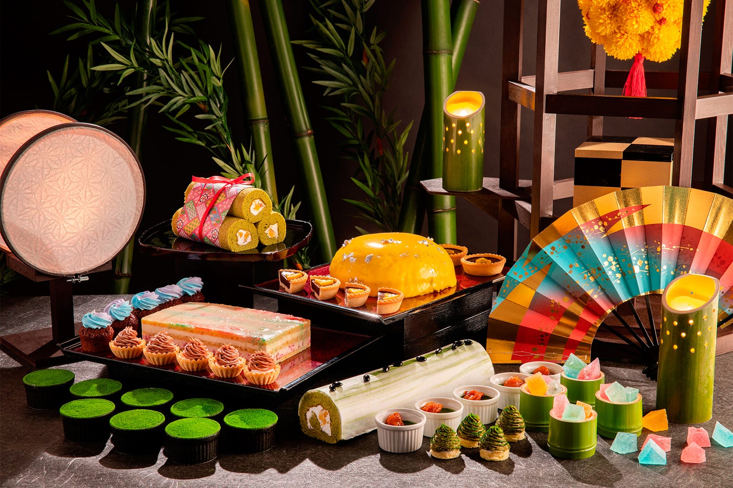 『かぐや姫』の世界を表現、抹茶×チョコのデザートブッフェ「ヒルトン小田原」に