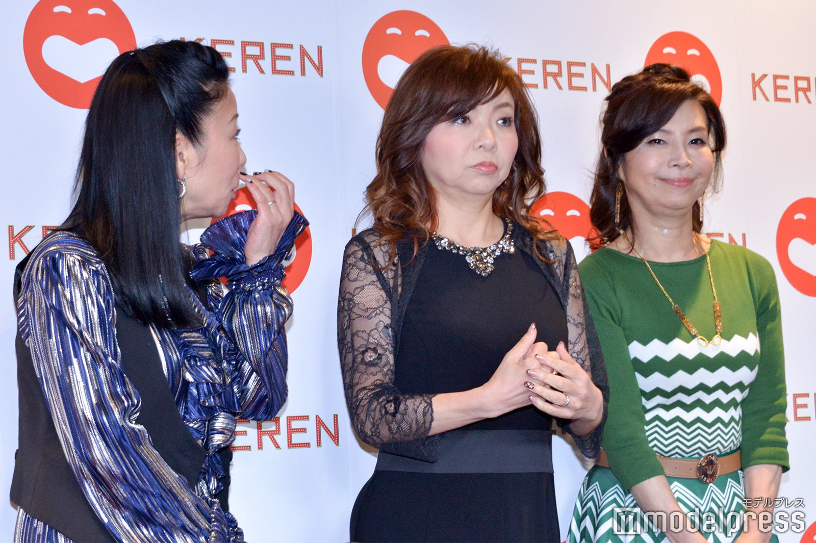 「KEREN」グランドプレミア公演
に訪れた（左から）ハイヒール・リンゴ、モモコ、シルク（C）モデルプレス