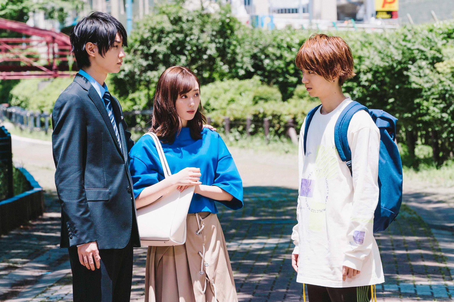 桜田通、福原遥、小越勇輝／「コーヒー＆バニラ」第2話より（写真提供：MBS）