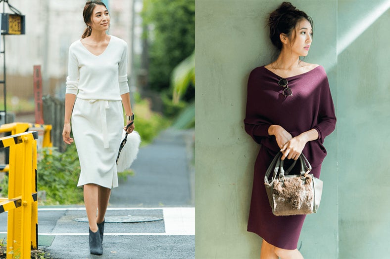 モテコーデの定番“ニットワンピ”で女度倍増（C）TOPLOG