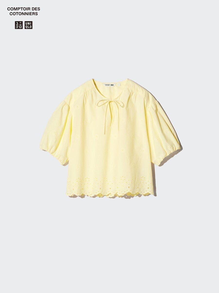 2026春夏ユニクロ大人女性おすすめエンブロイダリーブラウス